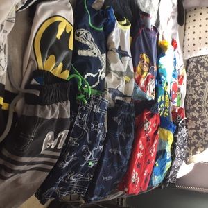 Bundle of 6 Boys Swim Trunks & Rash guards Sz 4T